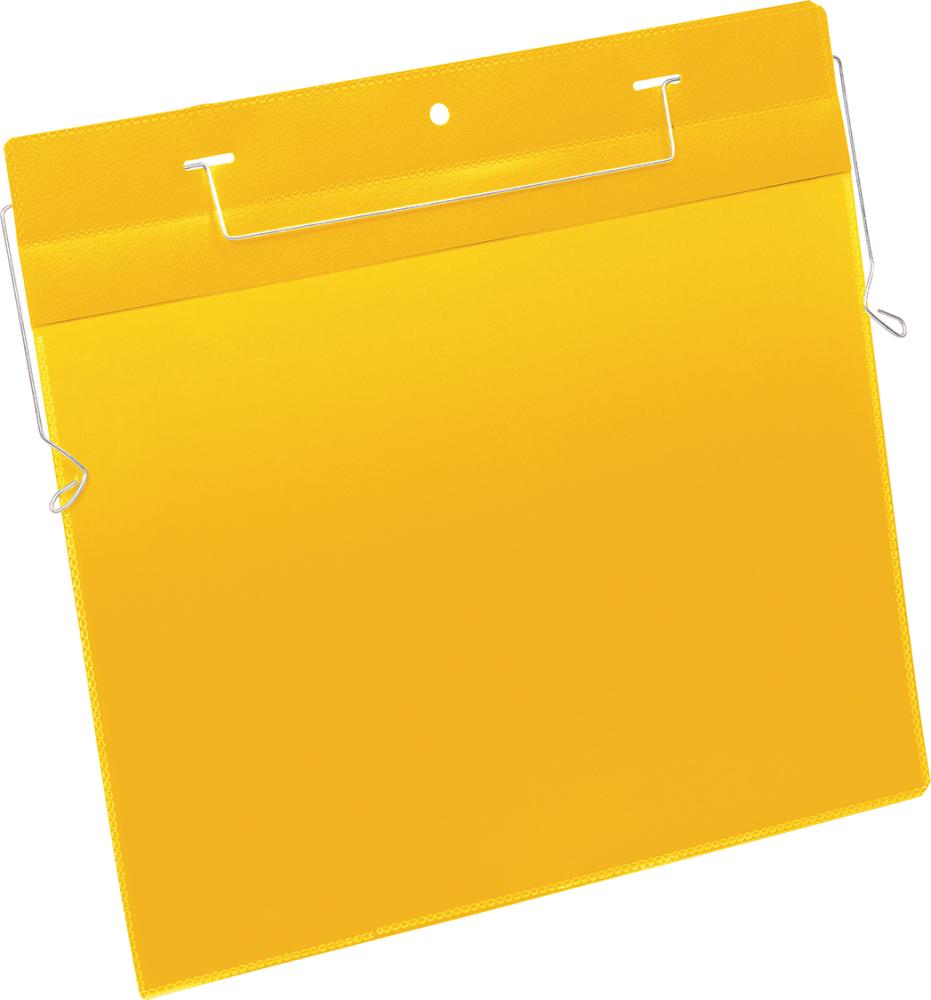 Dokumententasche DURABLE, B297xH210 mm A4 quer gelb mit Drahtbügel VE 50 Stück