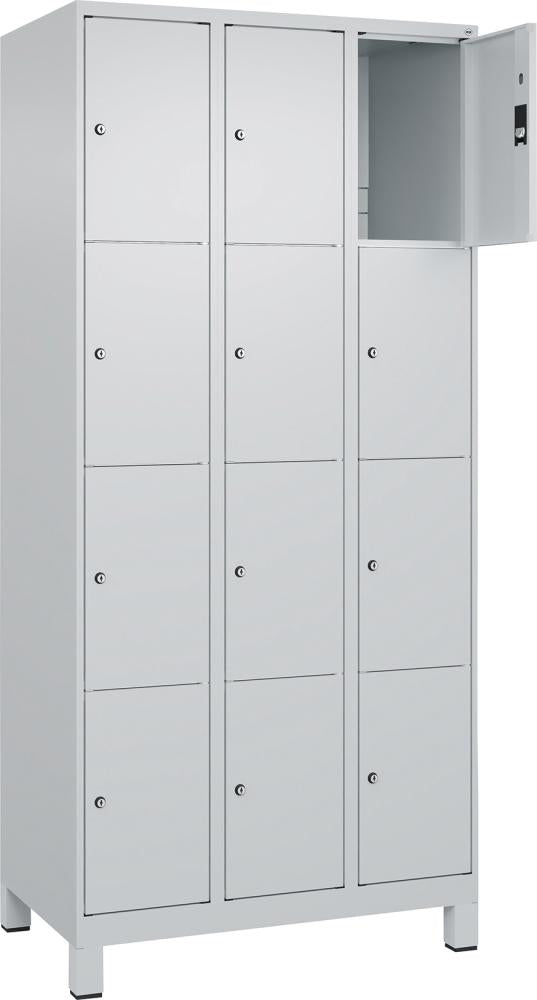 Fächerschrank CP, mit Füßen B900xT500xH1950 Korpus RAL 7035 LichtgrauTüren RAL 7035 Lichtgrau