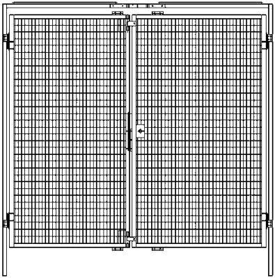 Doppelflügeltür NEUTRAL, Maschinenschutzgitter B1980xH2000 mm RAL 1018