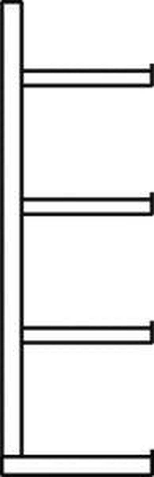 Kragarmregal META REGALBAU, M Grundfeld B1000xT500xH2500 mm einseitig RAL 5010 4 Arme Traglast 430kg