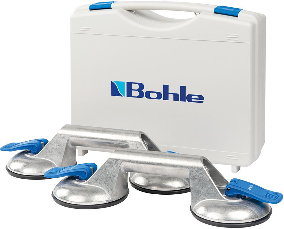 Saugheber BOHLE, Aluminiumserie im Koffer 2 x Zwei-Kopf-
