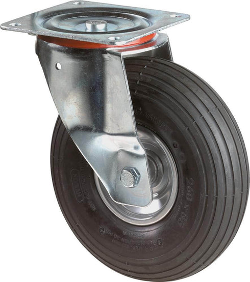 Lenkrolle BS ROLLEN, 200mm L400.C90 Platte,Luftrad,RL L400.C90.200 BS ROLLEN