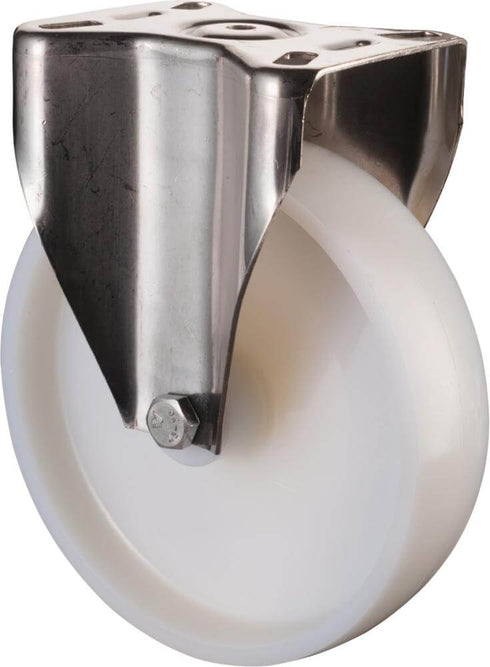 Bockrolle BS ROLLEN, 150mm H110 Platte,Kst.weiß,ER,GL H110.A90.150 BS ROLLEN