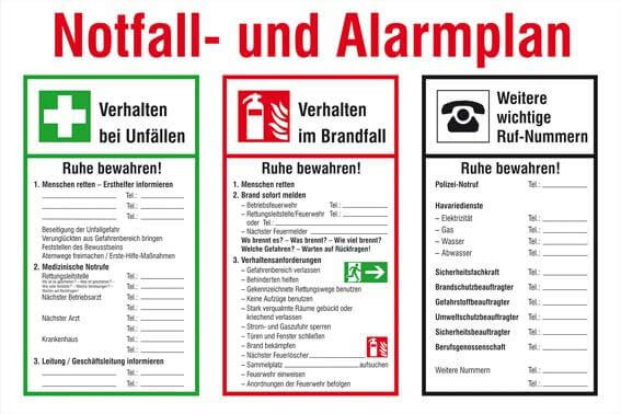 Notfall- NEUTRAL, und Alarmplan B600xH400 mm Kunststoff