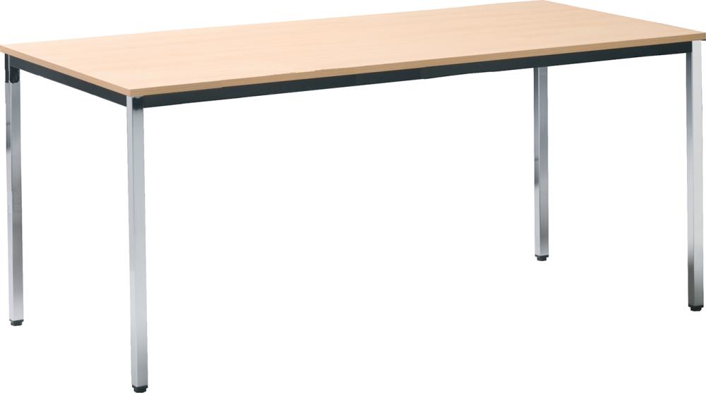 Tisch NEUTRAL, 800 x 800 mm chrom / Buche