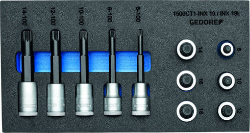 GEDORE Satz Schraubendrehereinsätze 1/2" in Check-Tool-Modul