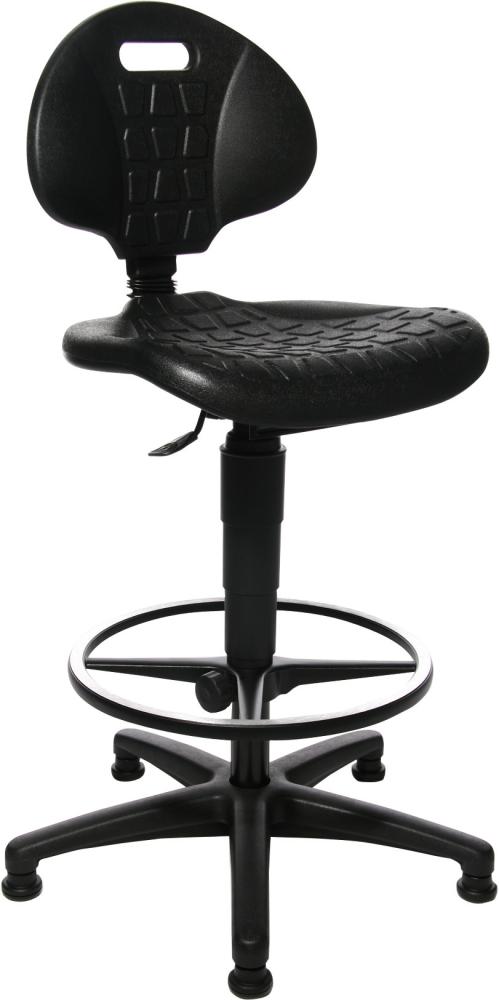 Arbeitsstuhl TOPSTAR, TEC 20 Sitz PU-Schaum schwarz Sitzhöhe 590-840 mm mit Gleiter /Fußring