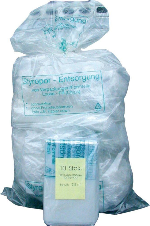 Kunststoffsack (PE) 1000 l und 2500 l NEUTRAL, PE-Seitenfaltensack 2500lf.Styropor (VE10)
