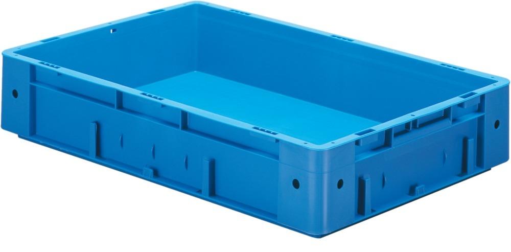 Transport-Stapelkasten LA-KA-PE, B600xT400xH120 mm blau Auflast 700kg ohne Griffloch LA-KA-PE