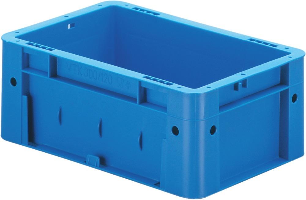 Transport-Stapelkasten LA-KA-PE, B300xT200xH120 mm blau Auflast 600kg ohne Griffloch LA-KA-PE
