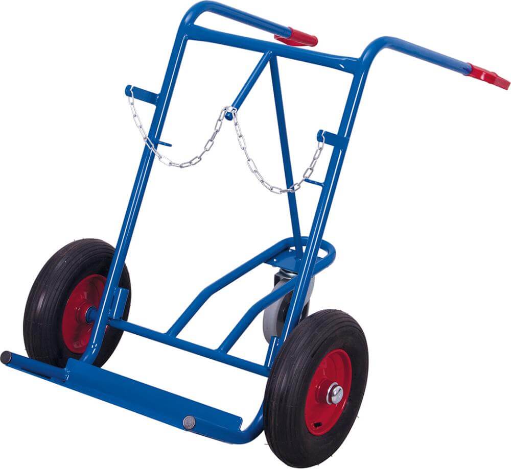 Stahlflaschenkarre VARIOFIT, 150 kg2x40-50 l Luft, Stützr. VarioFit
