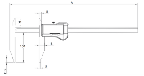 Messschieber S_Cal EVO Form B Mid-size Caliper R5 with Upper Jaws
