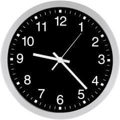 Quarz-Wanduhr BÜRK MOBATIME, D300 eleg. Ziffernblatt sw, Zahlen Mobatime