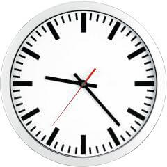 Quarz-Wanduhr BÜRK MOBATIME, D300 eleg. Ziffernblatt we, Striche Mobatime