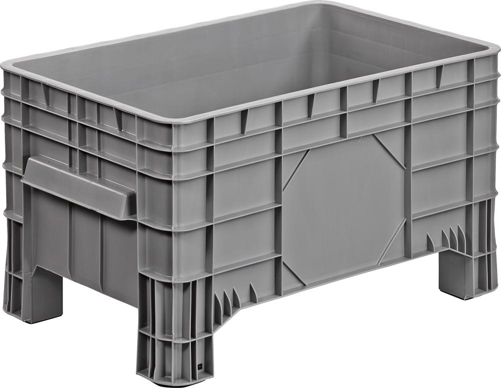 Großbehälter NEUTRAL, PE stationärB1010xT640xH550 mm grau Volumen 220 l Boden/Wände geschlossen