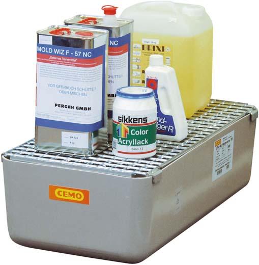 Auffangwanne CEMO, GFK 65 l mit Gitterrost CEMO