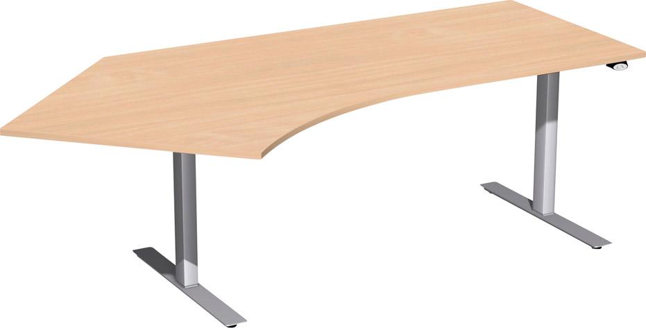 Hubtisch GERAMÖBEL, 135G Flex Onyx links 2166x800/1130, 650-1250