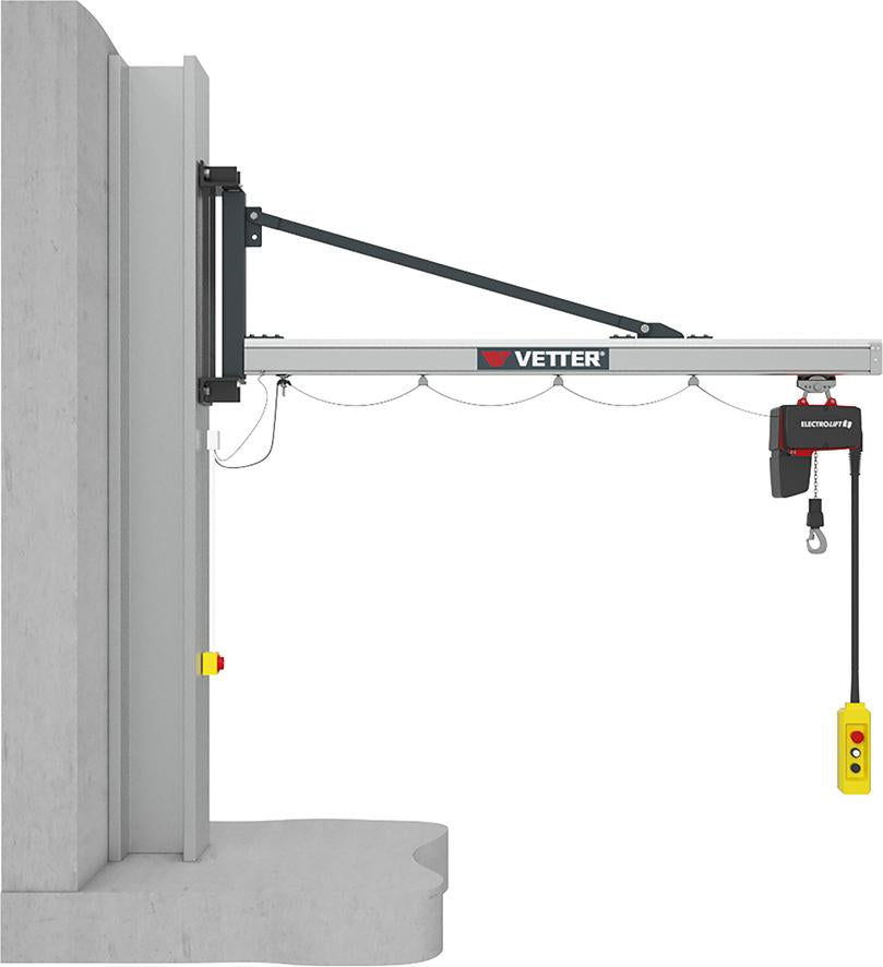 Wand-Schwenkkran VETTER KRANTECHNIK, UW 125 kg 2895 mm m.E-Zug