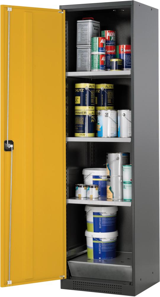 Chemikalienschrank ASECOS, 545x1950 1Tür,gelb,3Wbö