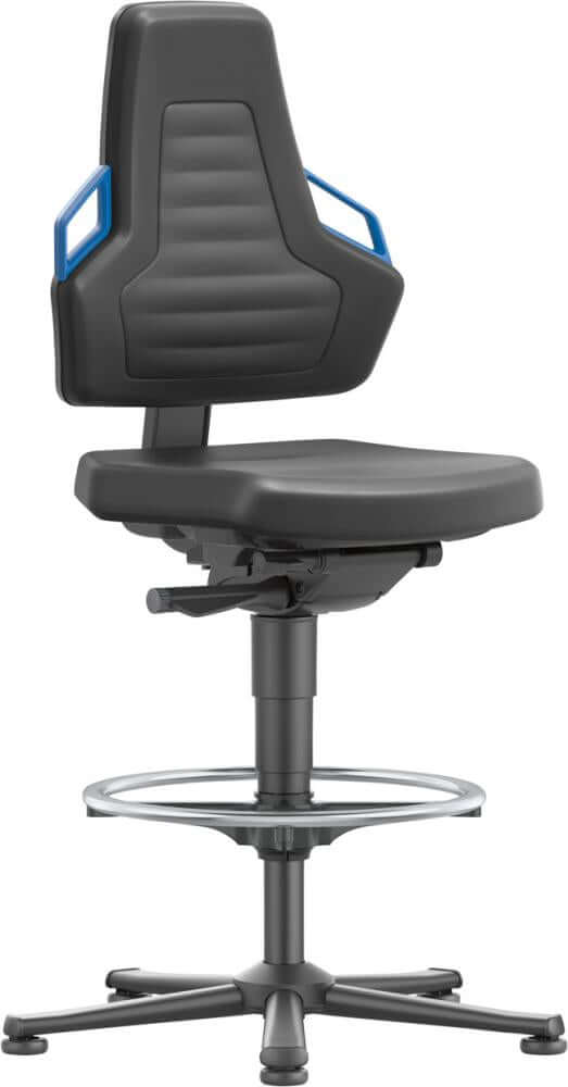 BIMOS, Bimos Arbeitsstuhl Nexxit 3 Griff blau Sitzhöhe 570-820 mm Integral schwarz,Fußring
