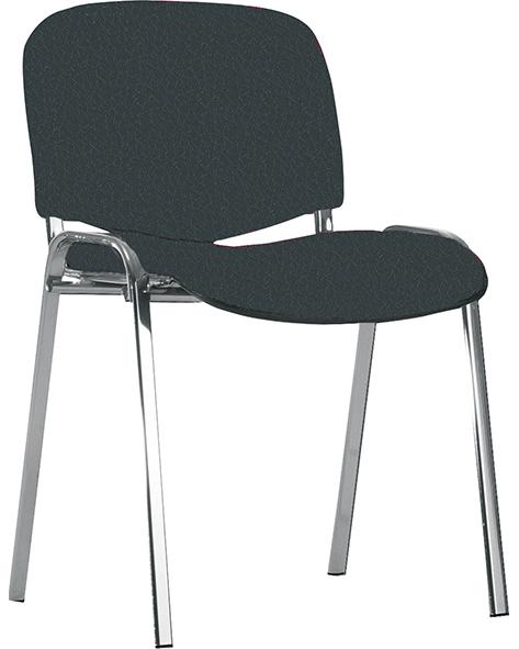 Besucherstuhl NEUTRAL, Bes.-Stuhl ISO Leder chrom/K-leder schw.