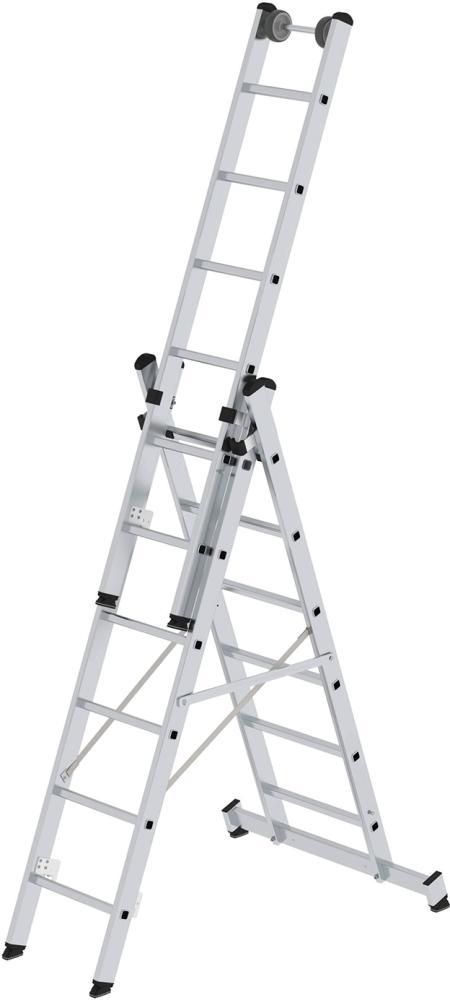 Alu-Mehrzweckleiter MUNK, 3x6 Sprossen Leiterlänge 1,94 m Arbeitshöhe bis 5,20 m