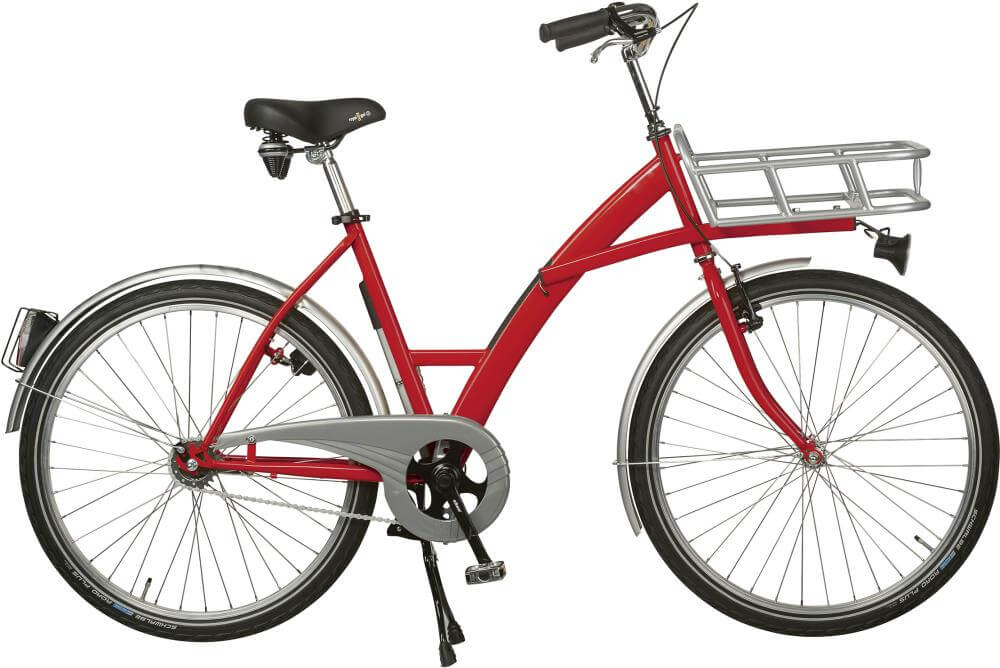 Transportfahrrad NEUTRAL, Modus rot, Schaltung mit Beleuchtung und Lastenträger