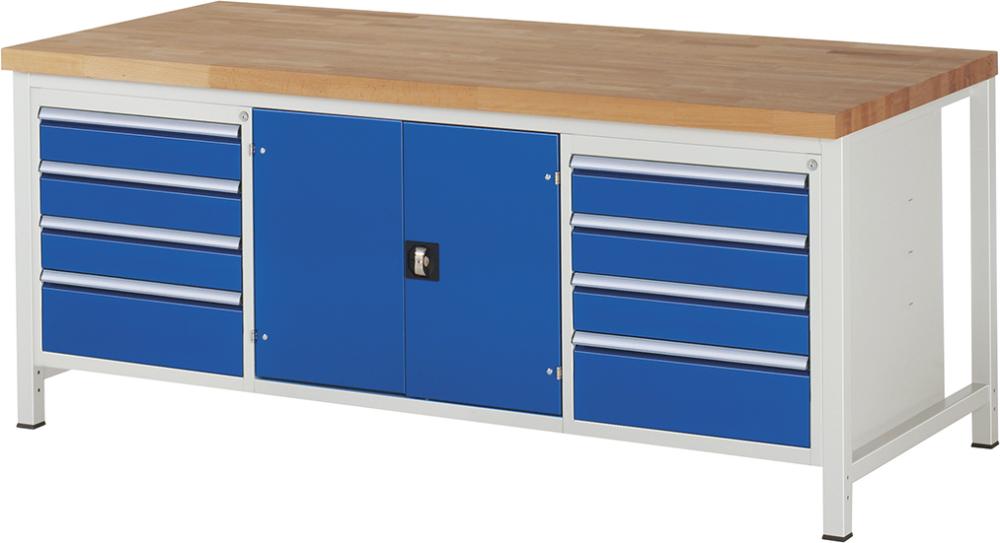 Werkbank RAU, B2000xT900 gr/bl8Sb.120+180,1Tür