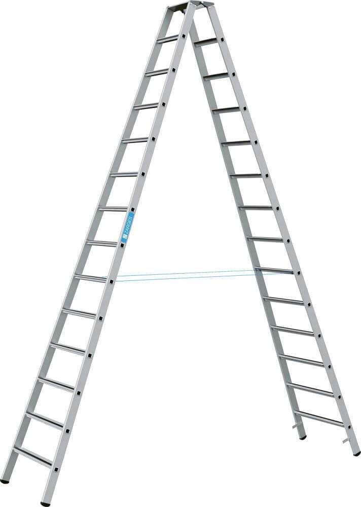 Stufenleiter ZARGES, Saferstep B 2x14 Stufen Leiterlänge 3,95 m Arbeitshöhe 5,20 m ZARGES