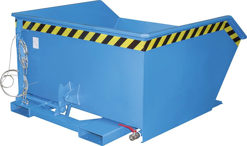 Spänebehälter BAUER, SGU 750 l 1280xT1140xH680 mm RAL5012 Tragkraft 1000kg mit Lochblechboden