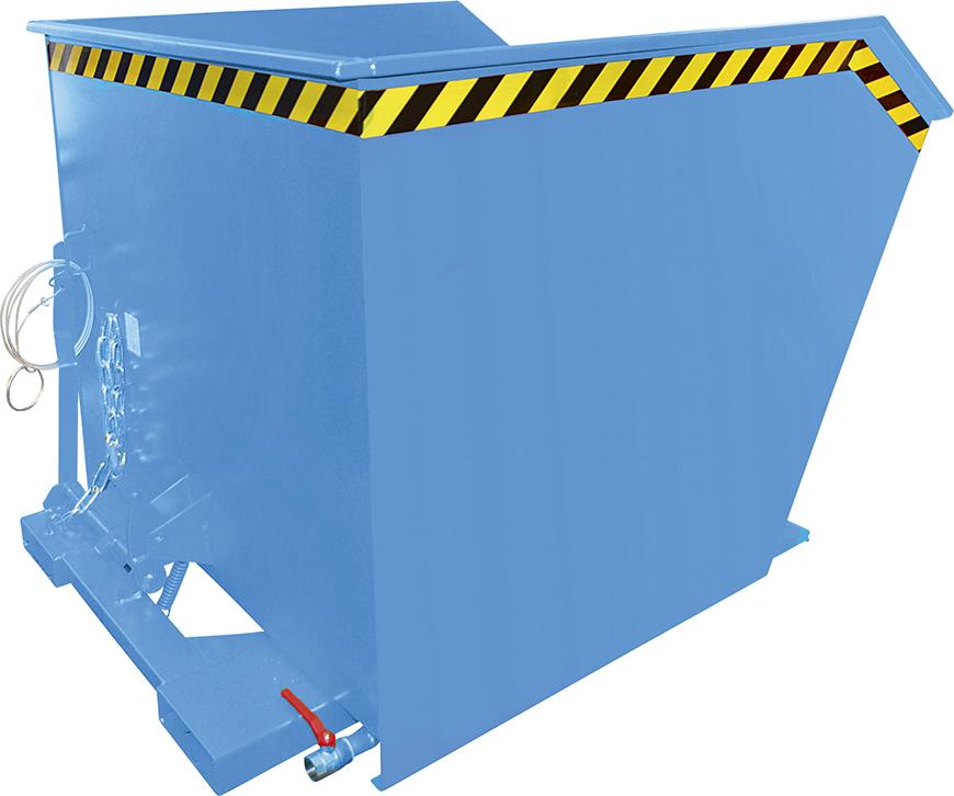 Spänebehälter BAUER, SGU 1000 l 1280xT1640xH780 mm RAL5012 Tragkraft 1500kg mit Lochblechboden