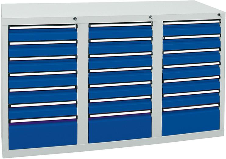 Schubladenschrank STUMPF, 21 SL 900x1500x500 mm grau/blau