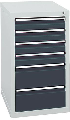 Schubladenschrank STUMPF, STS 410 RAL 7035/7016 4x100 2x200 mm