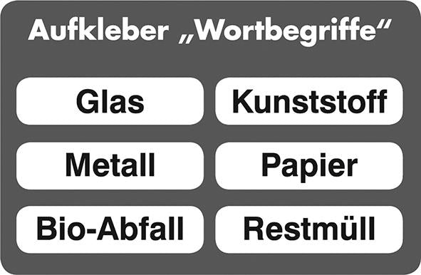 Aufkleber-Set, STUMPF, 6tlg. 70x300mm für Wertstoffsammler