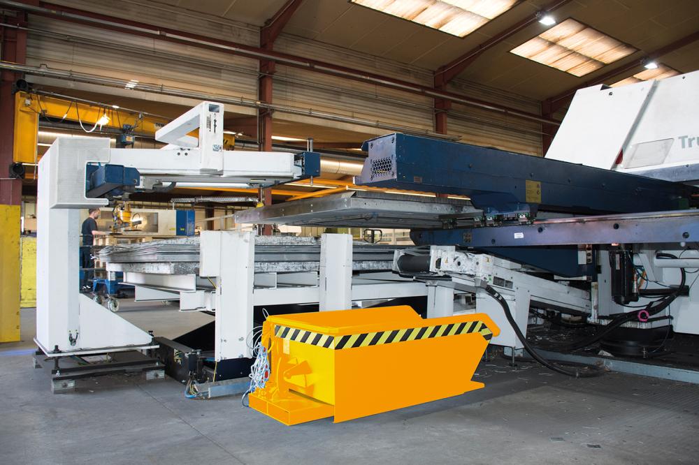 Kippbehälter BAUER, MGU 270 l B780xT1385xH450 mm RAL2000 Tragkraft 750kg