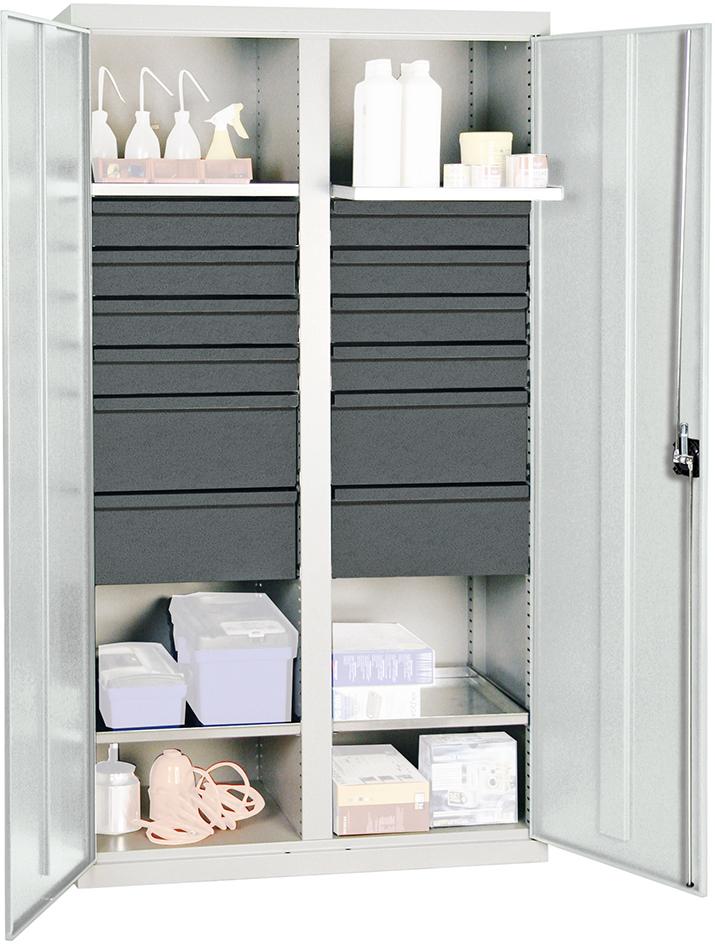 Werkzeugschrank STUMPF, S3000 RAL 7035/7016 4 Wannenböden 12 Schubladen