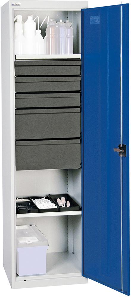 Werkzeugschrank STUMPF, S3000 RAL 7035/5010 2 Wannenböden 5 Schubladen