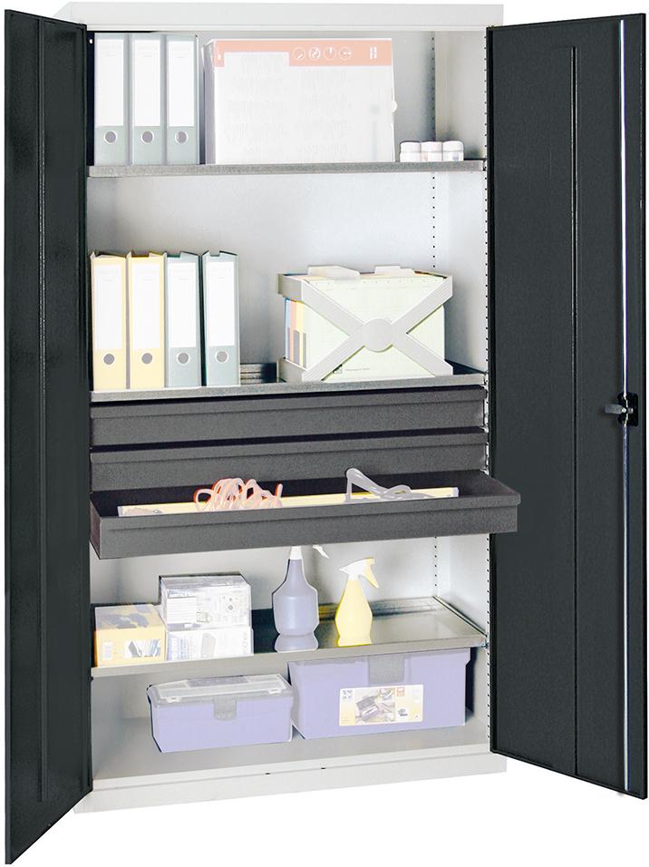 Werkzeugschrank STUMPF, S3000 RAL 7035/7016 3 Schubladen 100 mm, 3 Wadurchgehend