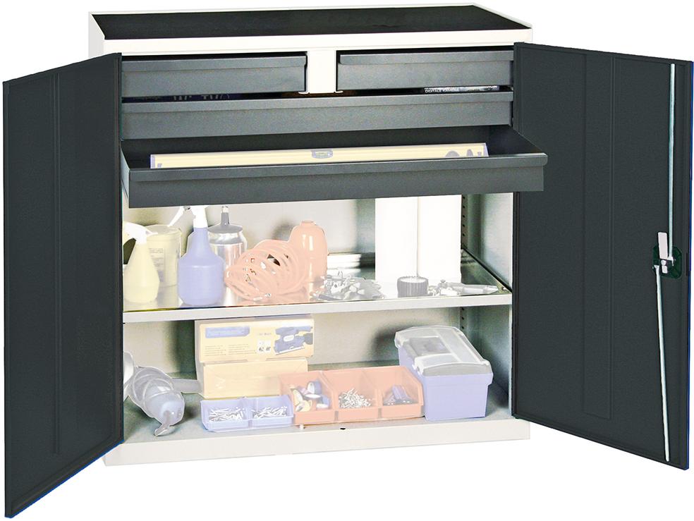 Werkzeugschrank STUMPF, S3000 RAL 7035/7016 4 Schubladen Wannenboden
