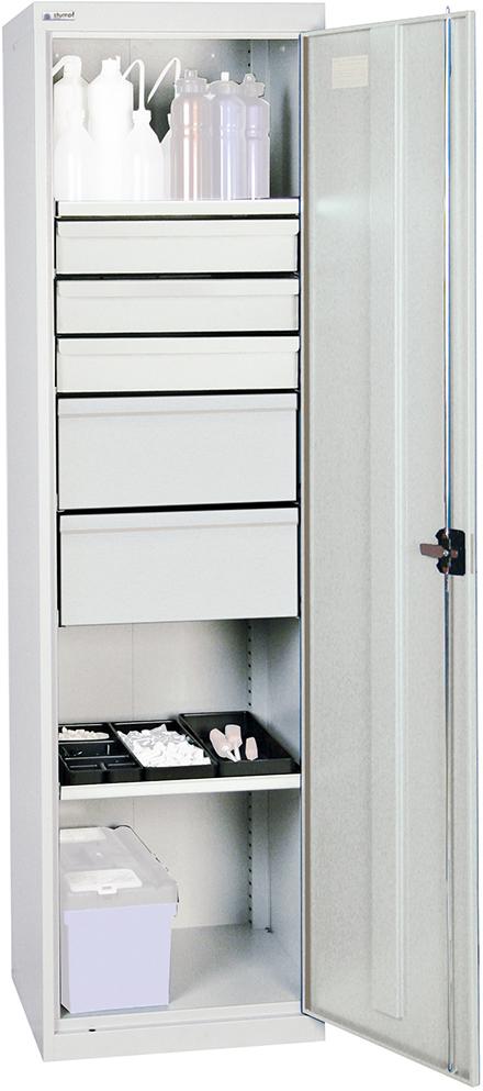 Werkzeugschrank STUMPF, S2000 RAL 7035/7035 2 Wannenböden 5 Schubladen
