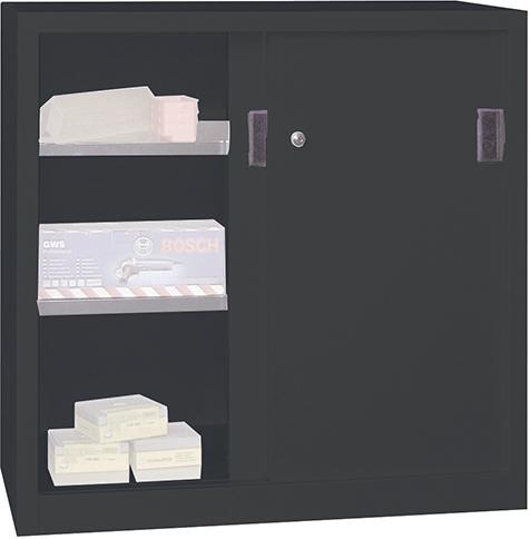 Schiebetürenschrank PAVOY, 1000/600/1000 gepulvert RAL 7035/7016