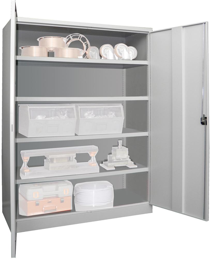 Schwerlastschrank PAVOY, m.TürenH1950xB1470xT630 mm 4 Böden RAL 7035