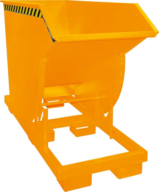 Kippbehälter BAUER, BKM 750 l B820xT1760xH1270 mm RAL2000 Tragkraft 3000kg mit Abrollsystem