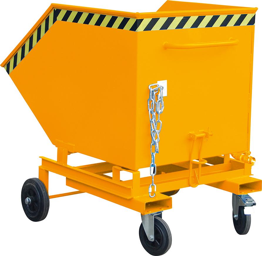 Spänekastenwagen BAUER, SKW-ET 600 l B1070xT1395xH1220 mm RAL2000 Tragkraft 300kg