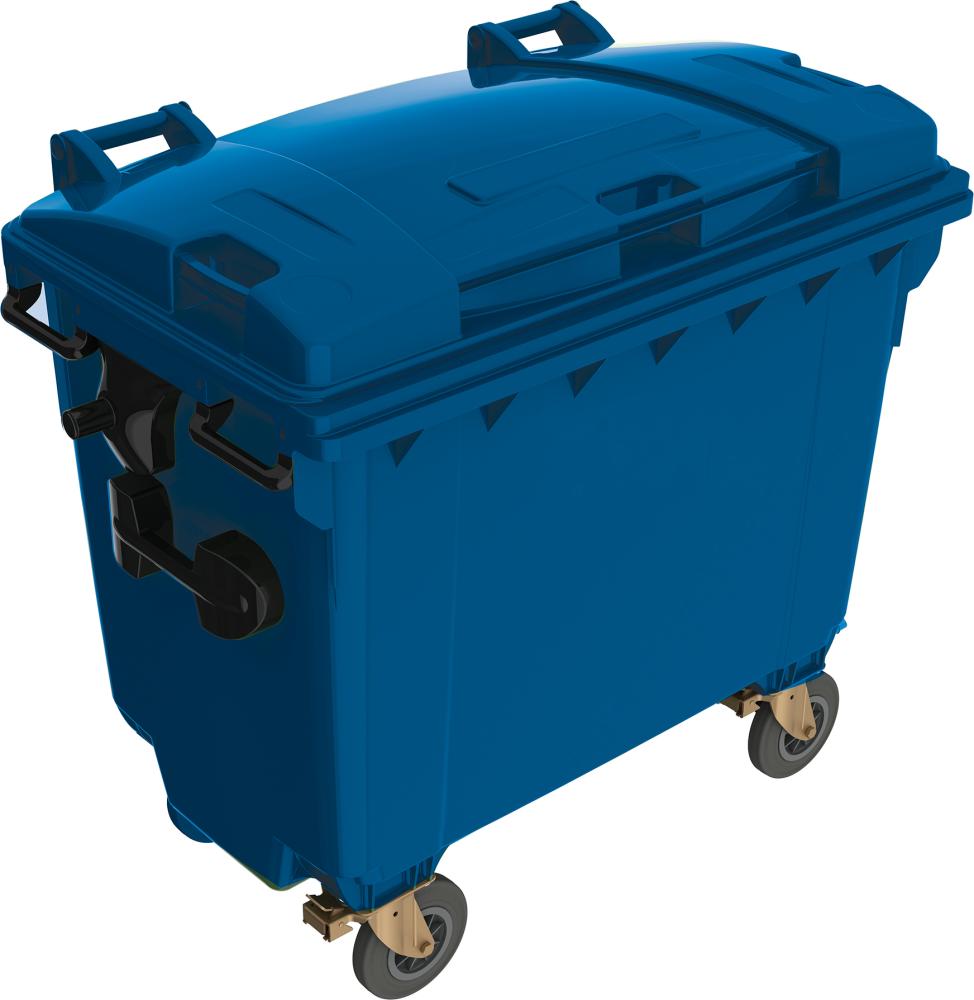 Müllcontainer NEUTRAL, 660 l Kst. Flachdeckel blau