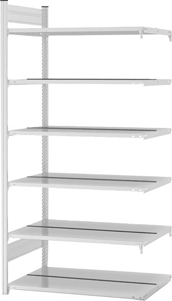 Anbauregal NEUTRAL, zerlegt HKA 20610 DA, 6 Böden 2000x600x1000mm lichtgrau