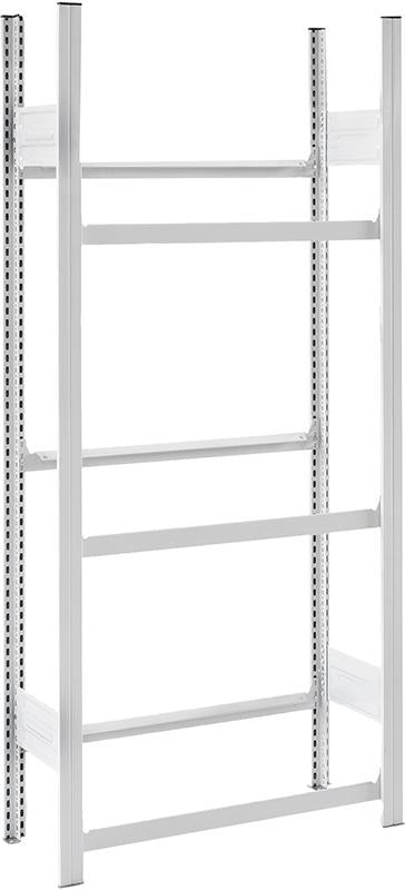 Grundregal NEUTRAL, m.6 Traversen für Getränkekisten 1750x335x810RAL7035