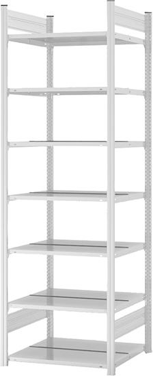 Grundregal NEUTRAL, zerlegt HKG 23607 DA, 7 Böden 2350x600x750mm lichtgrau