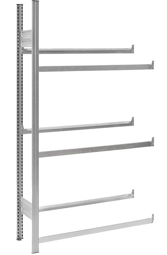 Grundregal NEUTRAL, m.6 Traversen für Getränkekisten 1750x335x1010verz.