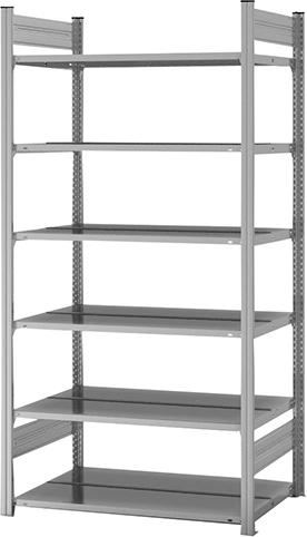 Grundregal NEUTRAL, zerlegt HZG 20610 DA, 6 Böden 2000x600x1000mm verzinkt
